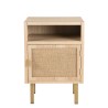 LAURA Bedside Table - Jute Fabric & Gold Metal Legs