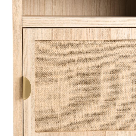 Chevet LAURA - 1 niche 1 porte toile de jute