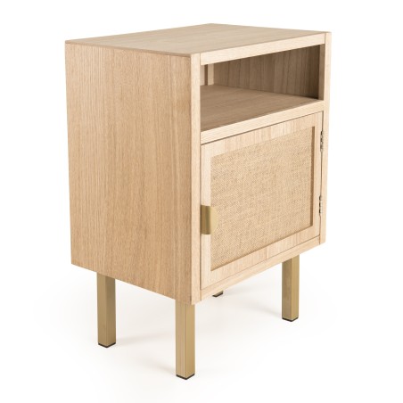 Chevet LAURA - 1 niche 1 porte toile de jute