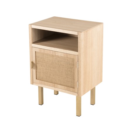Chevet LAURA - 1 niche 1 porte toile de jute