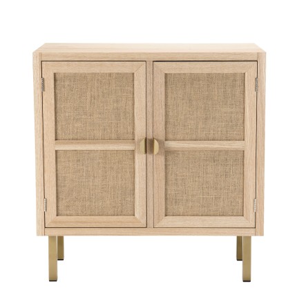 Buffet LAURA - Bois clair et toile de jute