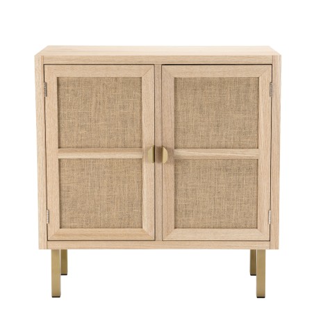 Buffet LAURA - Bois clair et toile de jute