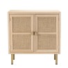 Buffet LAURA - Bois clair et toile de jute