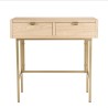 LAURA Console Table with 2 Drawers and Gold Metal Legs