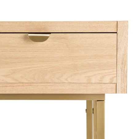 LAURA Console Table with 2 Drawers and Gold Metal Legs