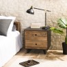 DANDY - 2 Drawer Recycled Pine and Black Bedside Table