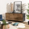 DANDY Sideboard - Natural and Black Recycled Pine - 4 Doors
