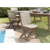 Victoire Acacia Wood Garden Furniture Set for 6/8 People | 220 x 90 cm Table, 4 Chairs, 2 Folding Armchairs