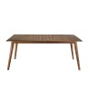 Salon de jardin VICK en bois 8/10 pers - Table extensible et fauteuils en rotin