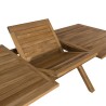 Salon de jardin bois teck 8/10 pers - Table rect. extensible 180*240 cm - 6 chaises taupe