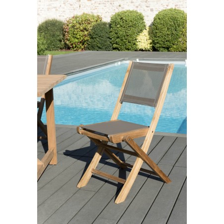 Salon de jardin en bois teck 2 pers - FUN