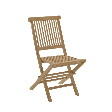 Salon de jardin en bois teck 4/6 pers - Table rectangulaire et 6 chaises