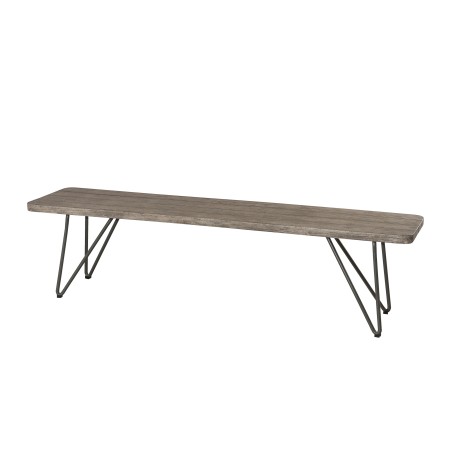 Salon de jardin en bois teck gris EMILE 6/8 pers.