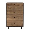 DANDY 5-Drawer Chest in Natural and Black Recycled Pine