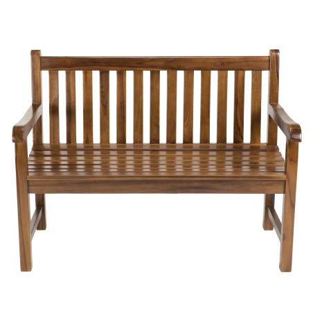 Banc de jardin en bois teck huilé Java - MAEVA