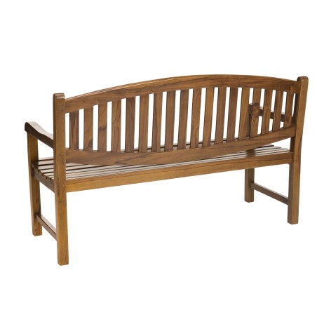 MAEVA Oval Garden Bench in Oiled Teak Wood - Rot-Resistant Outdoor Furniture