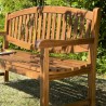 MAEVA Oval Garden Bench in Oiled Teak Wood - Rot-Resistant Outdoor Furniture