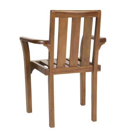 Ensemble 2 fauteuils empilables bois teck huilé