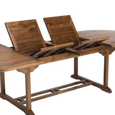 Table de jardin ovale Maeva en bois teck huilé