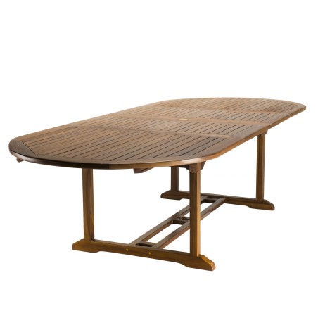Table de jardin ovale Maeva en bois teck huilé