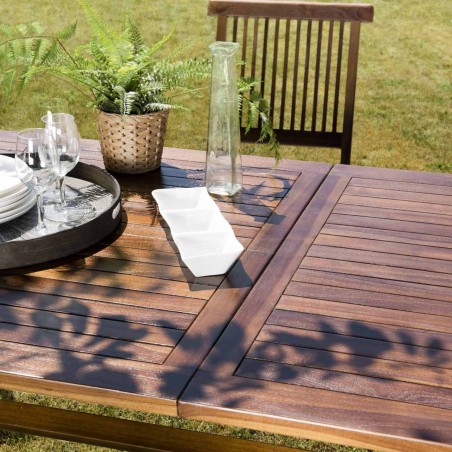 Table de jardin MAEVA - Bois teck huilé - 180/240x100cm