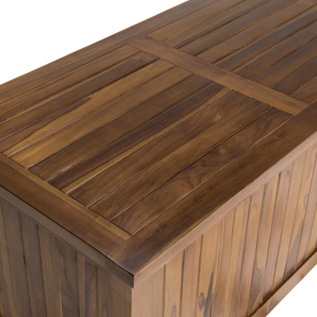 Coffre de jardin piscine en bois teck huilé MAEVA 165x55cm