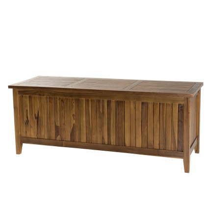Coffre de jardin piscine en bois teck huilé MAEVA 165x55cm