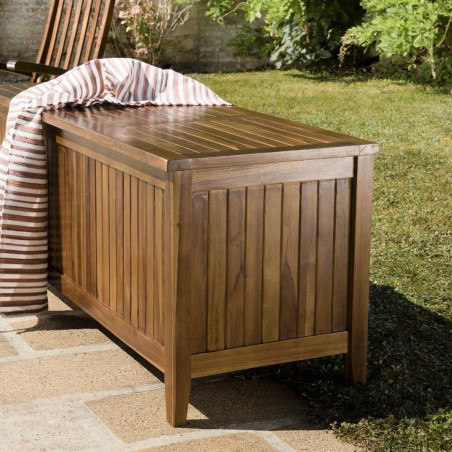 MAEVA Garden Chest in Oiled Teak Wood 165 x 55 cm - Outdoor Furniture