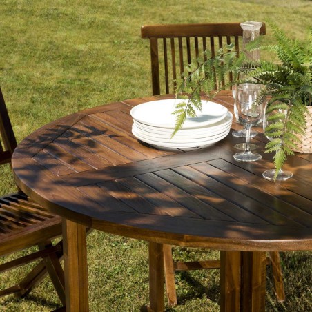 Salon de jardin en bois teck huilé - MAEVA - 4/5 personnes
