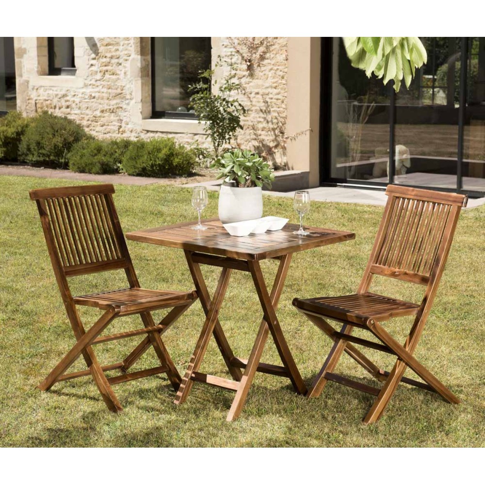 Salon de jardin en bois teck huilé MAEVA - 2 personnes Salon de jardin en bois teck huilé MAEVA - 2 personnes