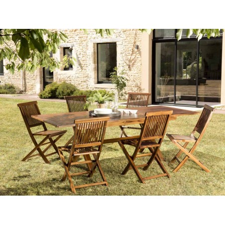 Salon de jardin bois teck huilé MAEVA - 8/10 personnes
