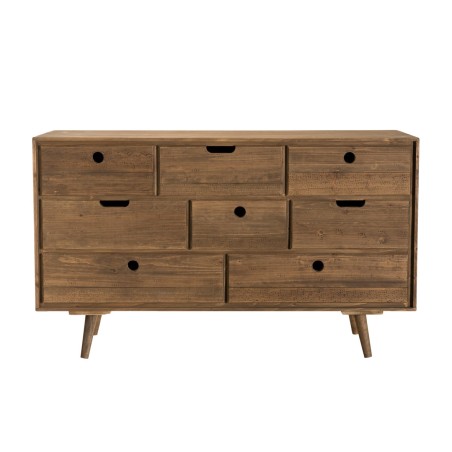 ANDY - Brown Wood Scandi Chest of Drawers with 8 Drawers