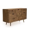 Commode ANDY - Bois de sapin ciré - 8 tiroirs