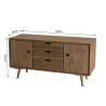ANDY Brown Wood Scandi Sideboard - 2 Doors, 3 Drawers - Pine