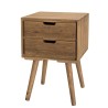 Chevet ANDY - Bois marron 2 tiroirs