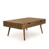 ANDY - Brown Rectangular Scandi Coffee Table with 4 Drawers | Pine Wood