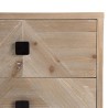 MANDY Beige Scandi Bedside Table with 2 Drawers - Pine