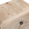 MANDY Beige Scandi Bedside Table with 2 Drawers - Pine