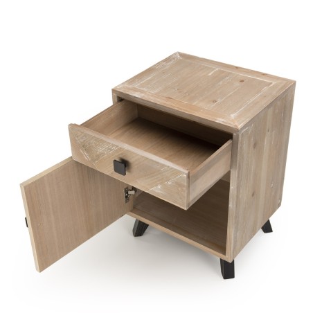 Chevet MANDY beige scandi 1 tiroir 1 porte