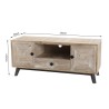 MANDY Beige Scandi TV Stand - 2 Doors, 1 Drawer, 1 Niche