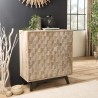 Buffet MANDY - Beige Scandi 2 portes pieds noirs Sapin