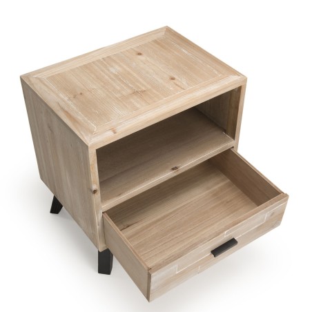 Chevet MANDY beige scandi 1 tiroir 1 niche