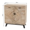 MANDY - Beige Scandi Buffet 2 Drawers 2 Doors Black Legs Pine