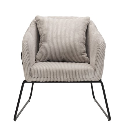 Fauteuil AGATHE - Velours côtelé gris perle