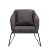 Fauteuil AGATHE - Velours côtelé gris anthracite