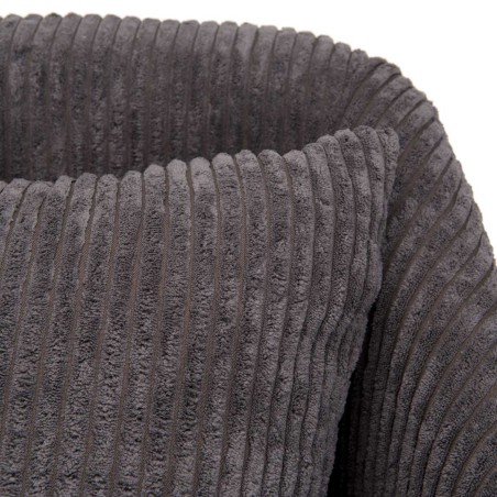 Fauteuil AGATHE - Velours côtelé gris anthracite