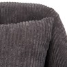 AGATHE Anthracite Grey Corduroy Fabric Armchair - Flared Metal Legs