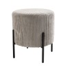 AGATHE Round Stool 36x36cm Pearl Grey Corduroy Fabric
