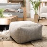 Pouf carré AGATHE 57x57cm velours côtelé gris perle
