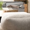 Pouf carré AGATHE 57x57cm velours côtelé gris perle